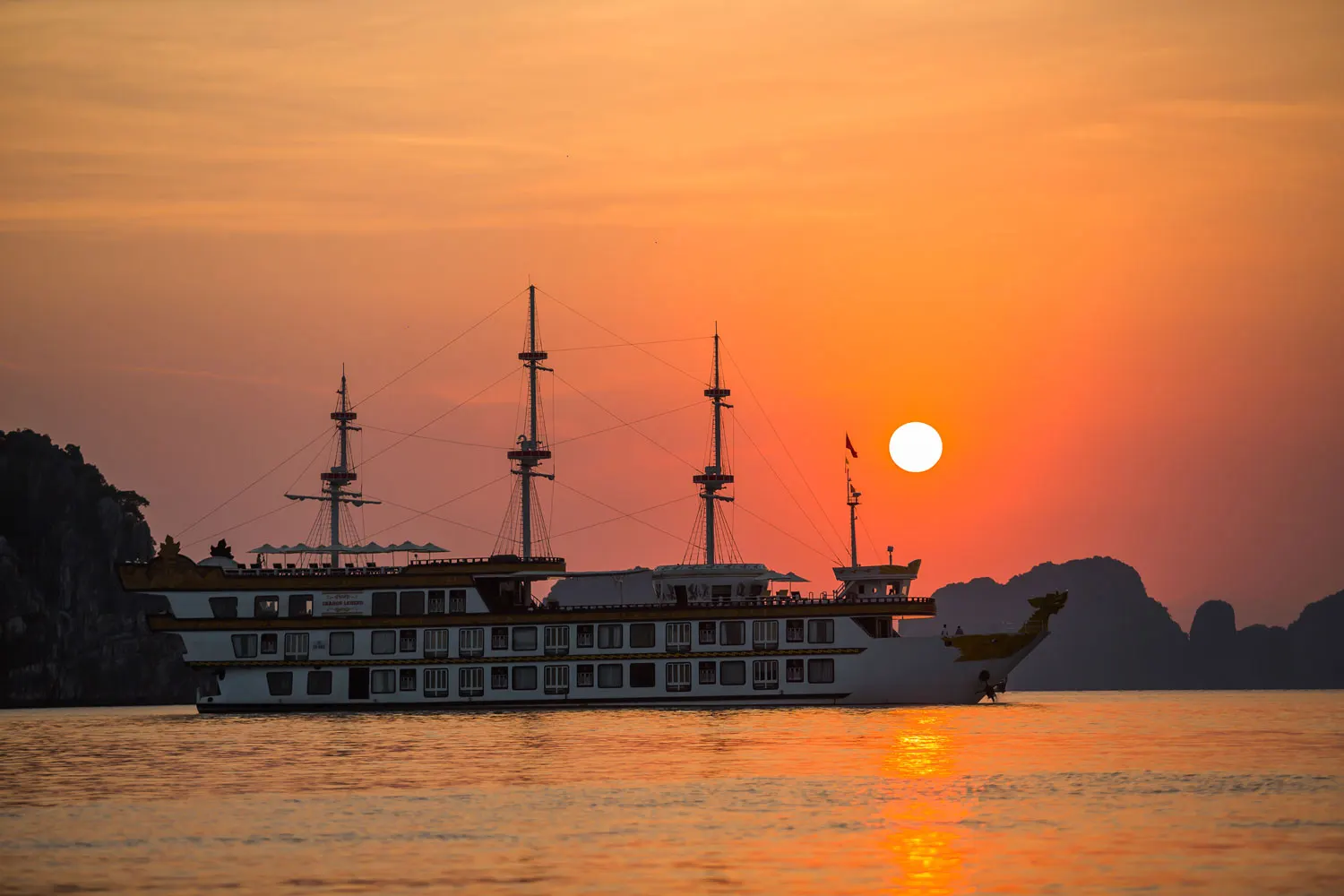 Sunset in Halong Bay